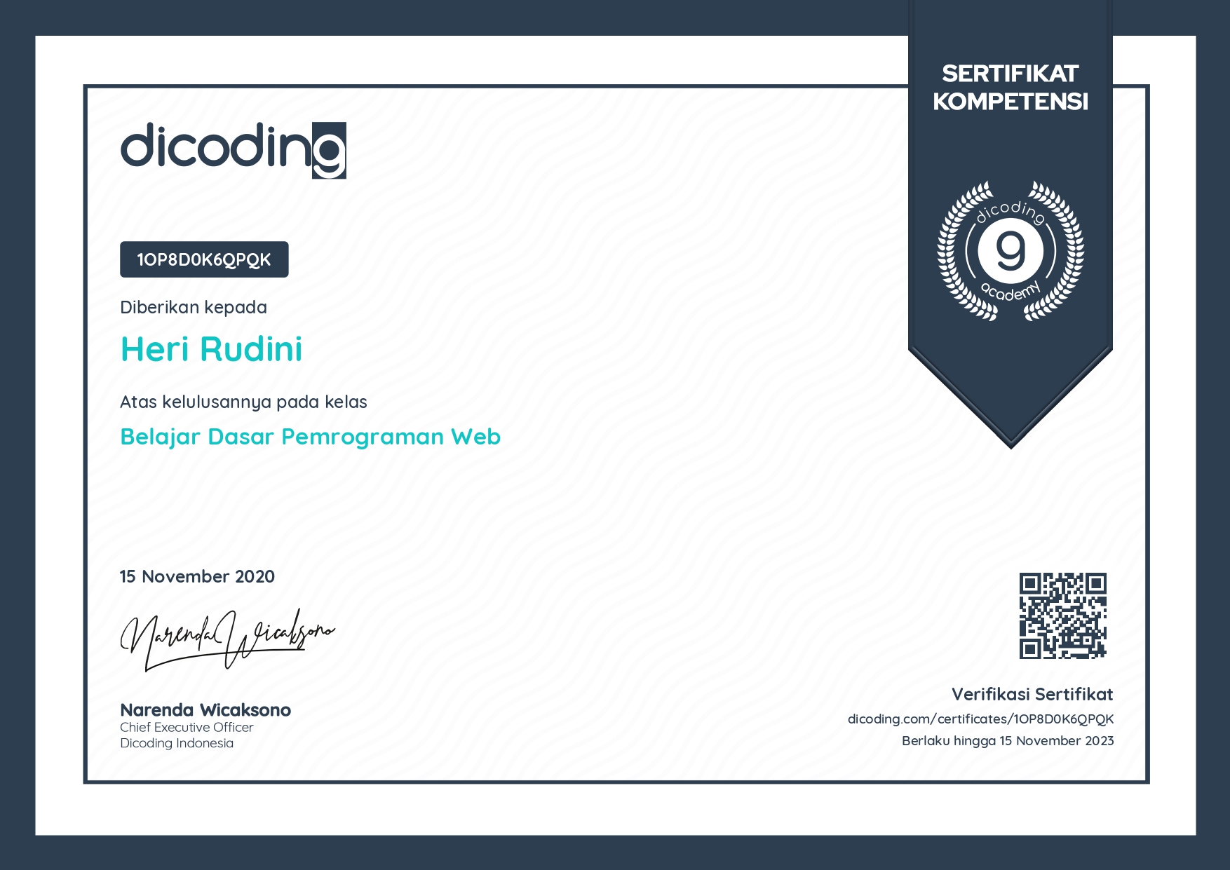 Certificate image