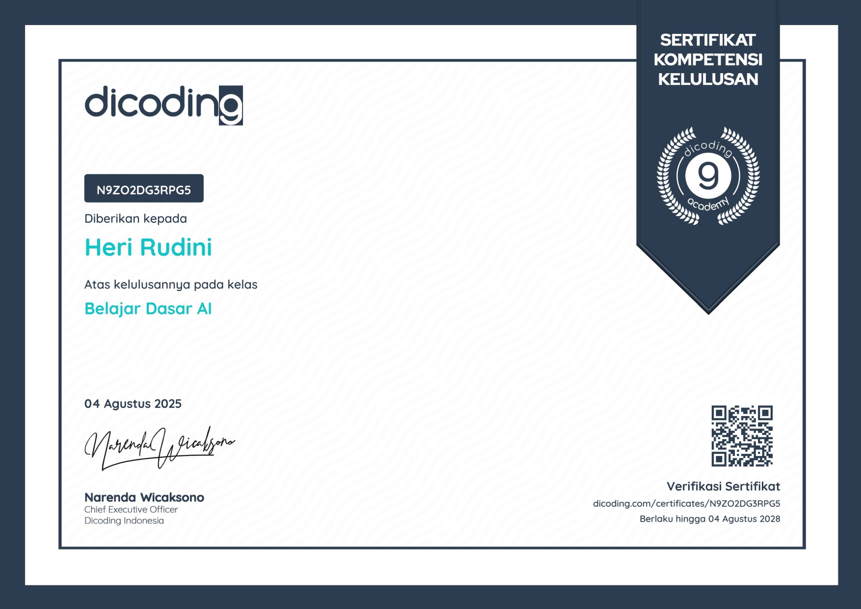 Certificate image